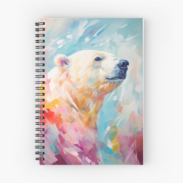 Aperçu de l'œuvre Une peinture à l'huile colorée d'un ours polaire regardant vers la droite créée et vendue par Elindith.