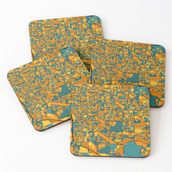 Item preview, Tucson Map Pattern in Orange & Teal designed and sold by PatternMaps.