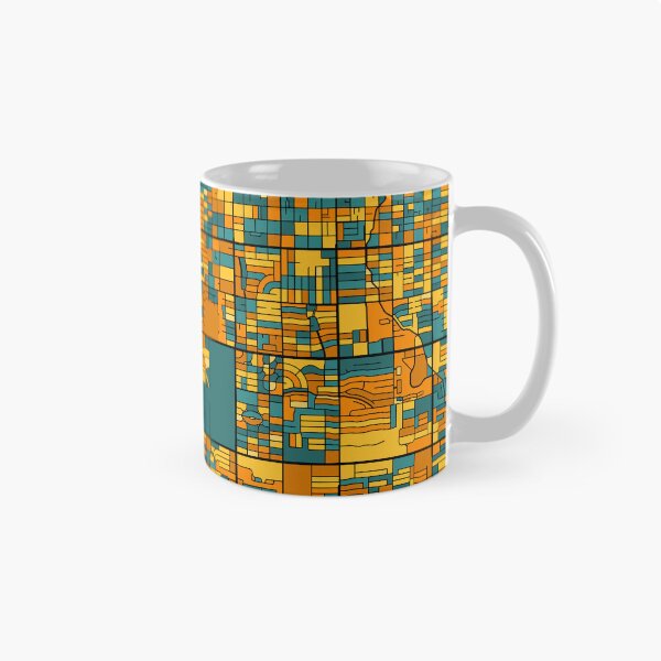 Artikelvorschau, Tucson-Kartenmuster in Orange und Blaugrün entworfen und verkauft von PatternMaps.
