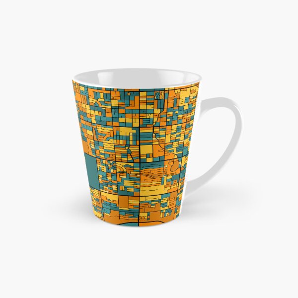 Item preview, Tucson Map Pattern in Orange & Teal designed and sold by PatternMaps.