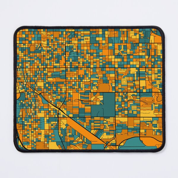 Item preview, Tucson Map Pattern in Orange & Teal designed and sold by PatternMaps.