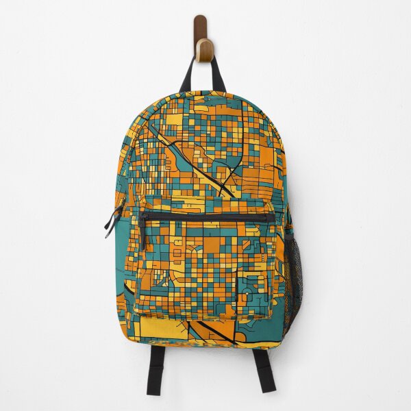 Item preview, Tucson Map Pattern in Orange & Teal designed and sold by PatternMaps.