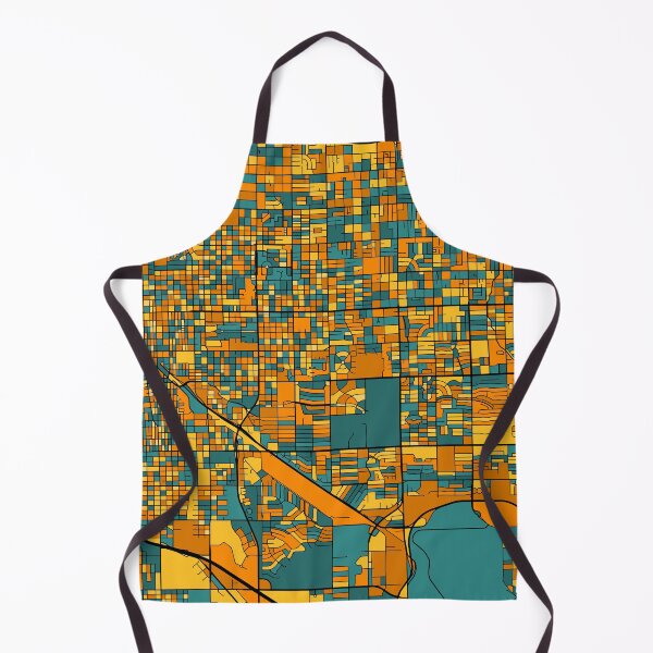 Artikelvorschau, Tucson-Kartenmuster in Orange und Blaugrün entworfen und verkauft von PatternMaps.