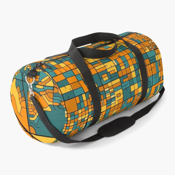 Item preview, Tucson Map Pattern in Orange & Teal designed and sold by PatternMaps.