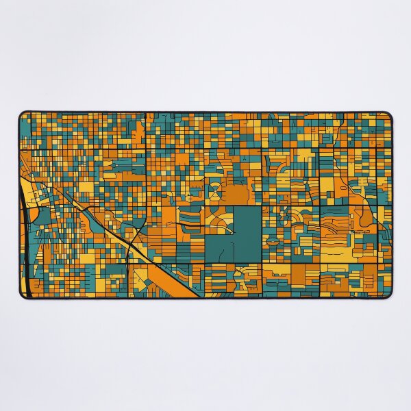 Item preview, Tucson Map Pattern in Orange & Teal designed and sold by PatternMaps.