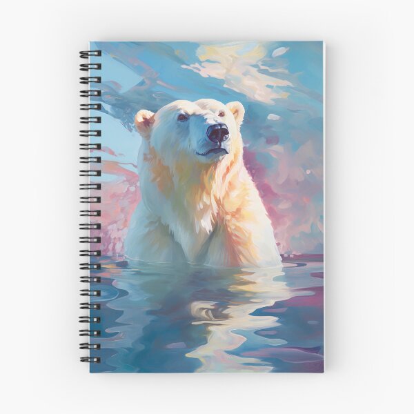 Aperçu de l'œuvre Ours polaire dans l'eau regardant vers la droite créée et vendue par Elindith.