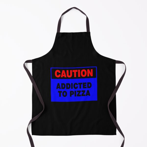 Item preview, Caution Addicted To Pizza, Blue Sign, Bold Black and Red Lettering designed and sold by AASparksDesigns.