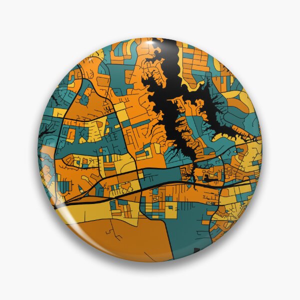Item preview, Virginia Beach Map Pattern in Orange & Teal designed and sold by PatternMaps.