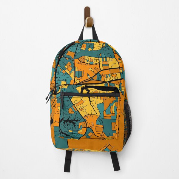 Item preview, Virginia Beach Map Pattern in Orange & Teal designed and sold by PatternMaps.