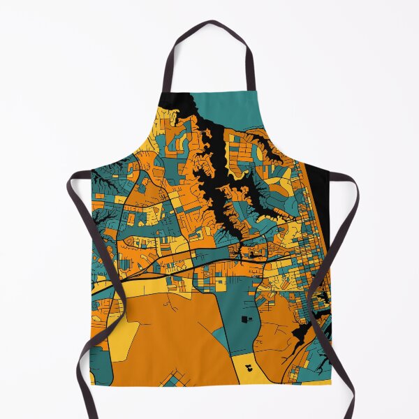 Item preview, Virginia Beach Map Pattern in Orange & Teal designed and sold by PatternMaps.