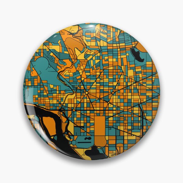 Artikelvorschau, Washington-Kartenmuster in Orange und Blaugrün entworfen und verkauft von PatternMaps.