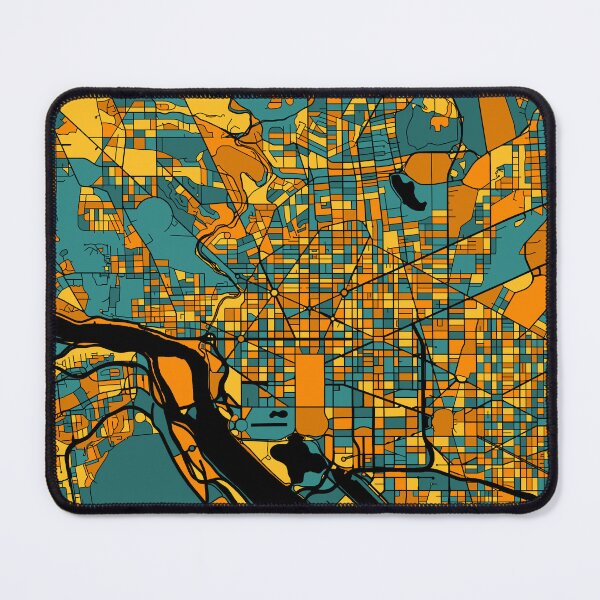 Item preview, Washington Map Pattern in Orange & Teal designed and sold by PatternMaps.