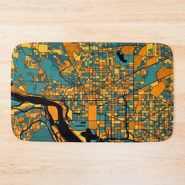 Item preview, Washington Map Pattern in Orange & Teal designed and sold by PatternMaps.