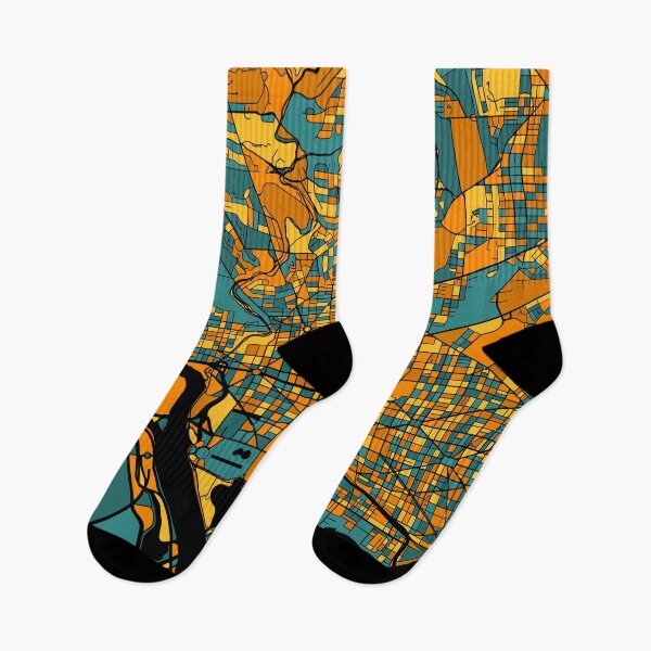 Item preview, Washington Map Pattern in Orange & Teal designed and sold by PatternMaps.
