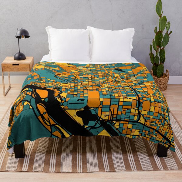 Item preview, Washington Map Pattern in Orange & Teal designed and sold by PatternMaps.