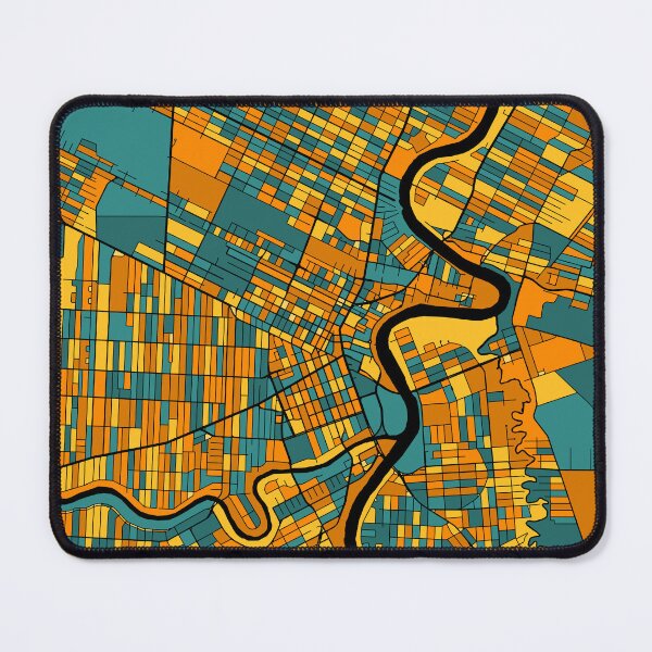 Item preview, Winnipeg Map Pattern in Orange & Teal designed and sold by PatternMaps.