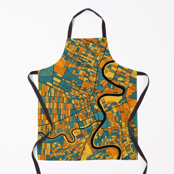 Item preview, Winnipeg Map Pattern in Orange & Teal designed and sold by PatternMaps.