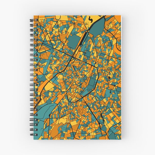 Item preview, Brussels Map Pattern in Orange & Teal designed and sold by PatternMaps.