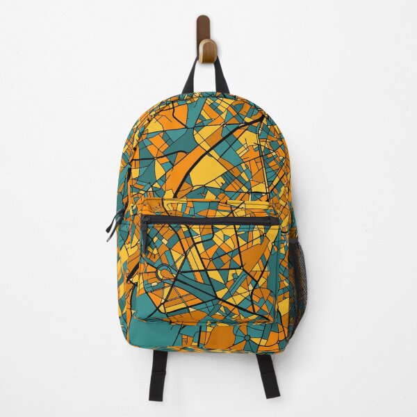 Item preview, Brussels Map Pattern in Orange & Teal designed and sold by PatternMaps.