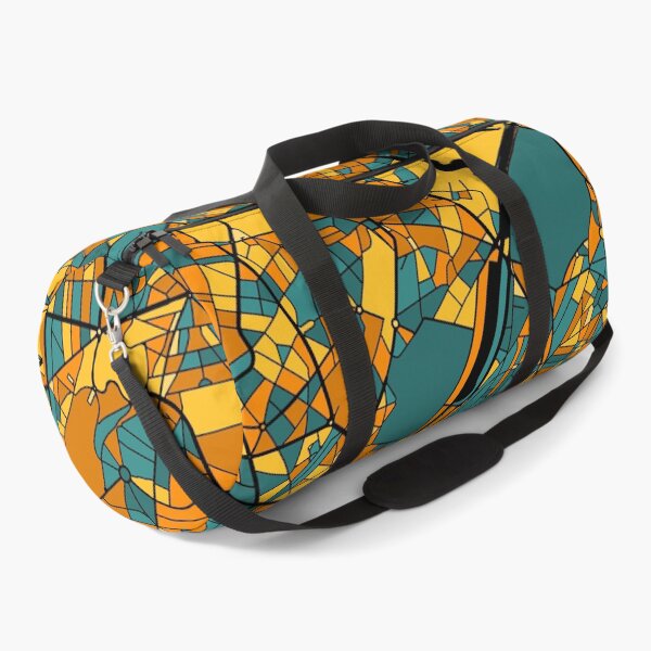 Item preview, Brussels Map Pattern in Orange & Teal designed and sold by PatternMaps.