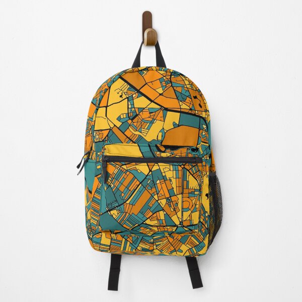 Item preview, Bucharest Map Pattern in Orange & Teal designed and sold by PatternMaps.