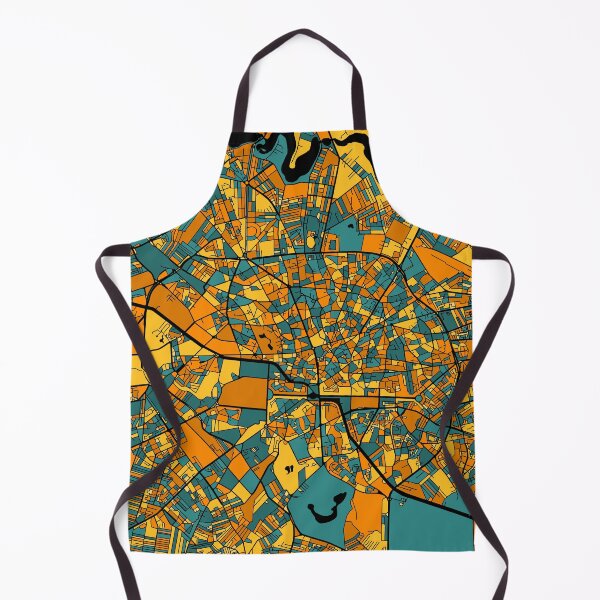 Item preview, Bucharest Map Pattern in Orange & Teal designed and sold by PatternMaps.
