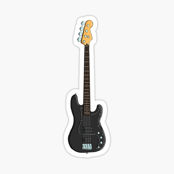 Black Bass Guitar Sticker