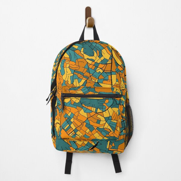 Item preview, Budapest Map Pattern in Orange & Teal designed and sold by PatternMaps.