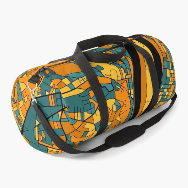 Item preview, Budapest Map Pattern in Orange & Teal designed and sold by PatternMaps.