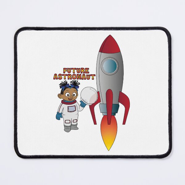 Item preview, 'Future Astronaut' Girl with Rocket (Plaits/Dreadlocks) designed and sold by ThingsByNin.