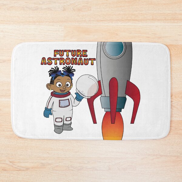 Item preview, 'Future Astronaut' Girl with Rocket (Plaits/Dreadlocks) designed and sold by ThingsByNin.