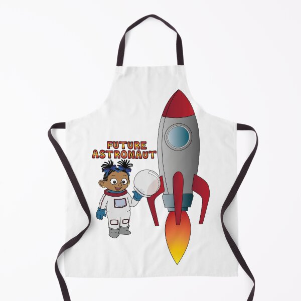 Item preview, 'Future Astronaut' Girl with Rocket (Plaits/Dreadlocks) designed and sold by ThingsByNin.