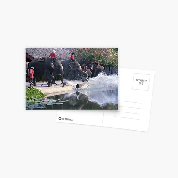 Item preview, Thai Elephants - 'throw the log' designed and sold by Bev Pascoe.