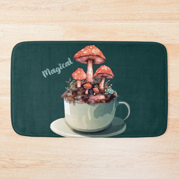 Item preview, A cute cup with magic mushrooms inside and the slogan Magic. suitable for printing on a t-shirt, label, logo, icon. Magic mushrooms in a cup in cartoon style concept. designed and sold by Anastasiia Yurevych.