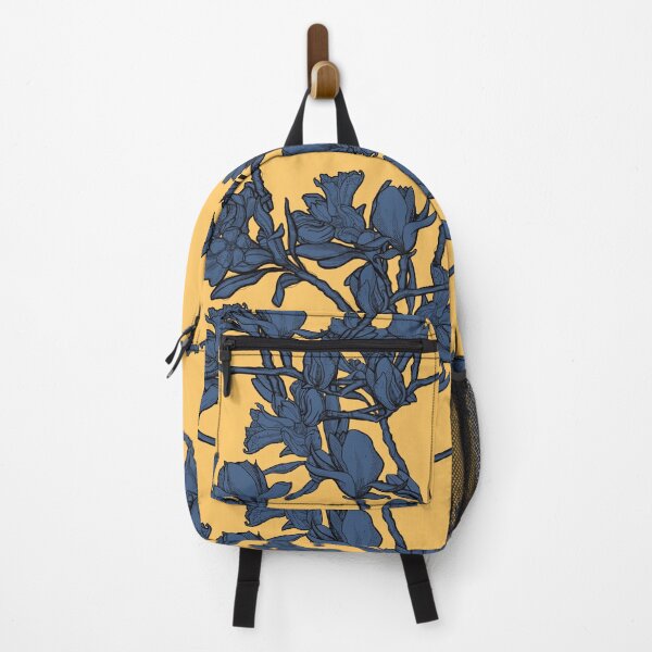 Item preview, Yellow blue pattern flowers designed and sold by Anja Steiner.