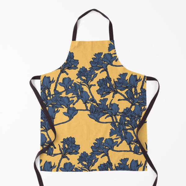Item preview, Yellow blue pattern flowers designed and sold by Anja Steiner.