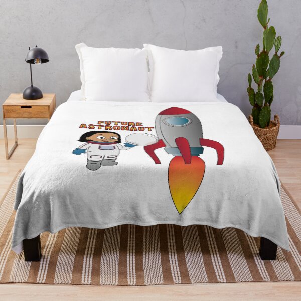 Item preview, 'Future Astronaut' Girl with Rocket (South Asian) designed and sold by ThingsByNin.