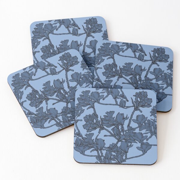 Item preview, Blue pattern flowers designed and sold by Anja Steiner.