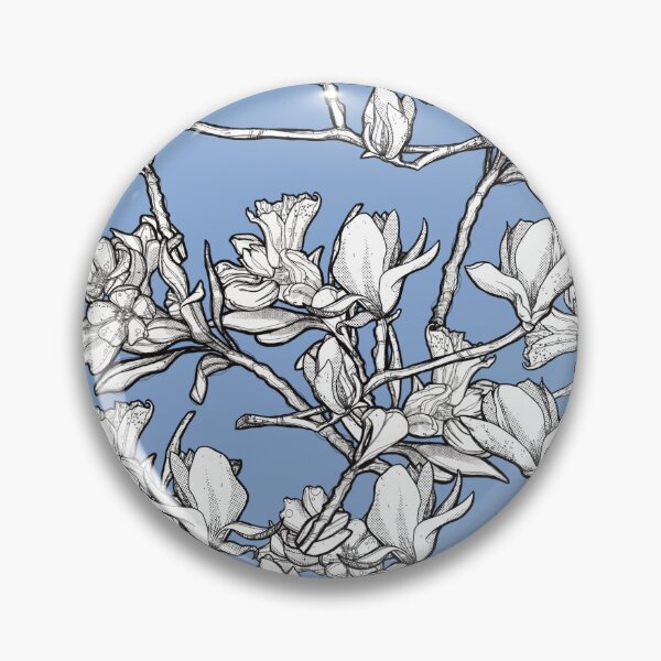 Item preview, Blue White Pattern Flowers designed and sold by Anja Steiner.