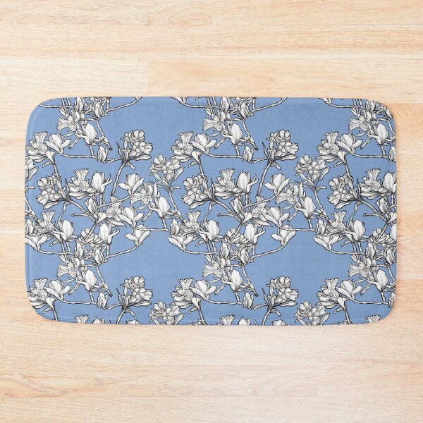 Item preview, Blue White Pattern Flowers designed and sold by Anja Steiner.