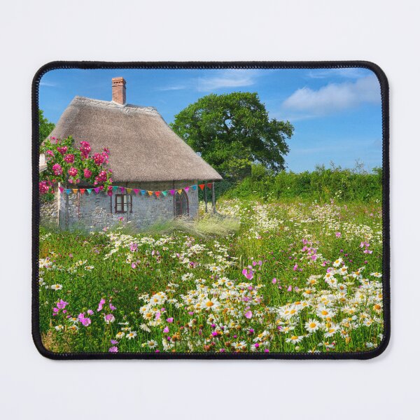 Item preview, English Thatched Cottage and Wildflower Meadow designed and sold by Alisonchambers2.