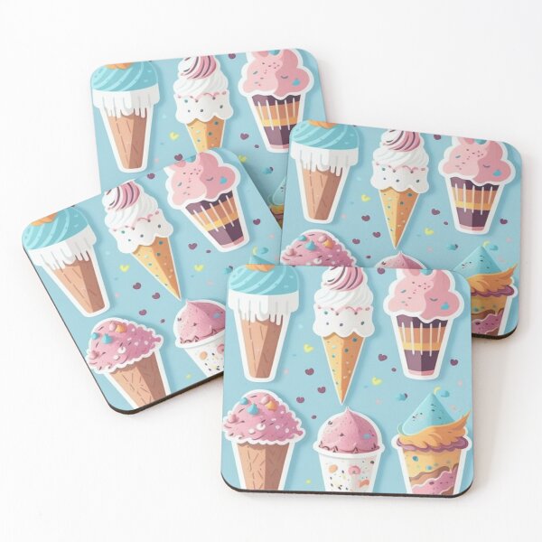 Item preview, Cartoon Ice Creams - Whimsical and Delightful designed and sold by LivingItFunky.