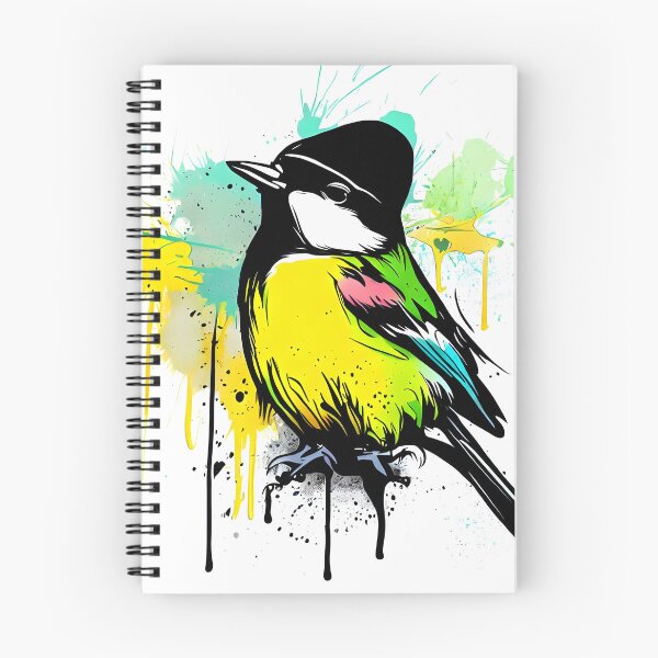 Item preview, Great tit with hat graffiti street art designed and sold by ColorOfBirds.