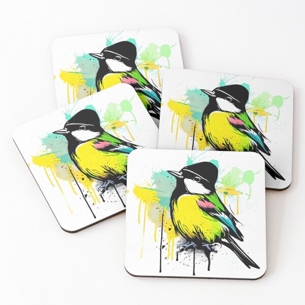 Item preview, Great tit with hat graffiti street art designed and sold by ColorOfBirds.