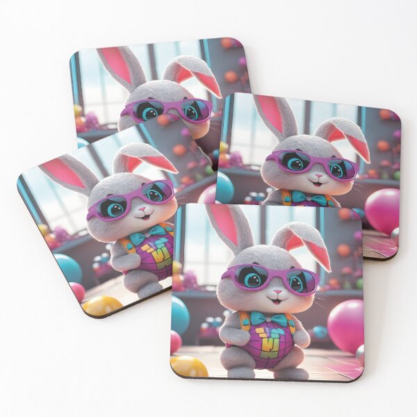 Item preview, funny rabbit with glasses designed and sold by Mauswohn.