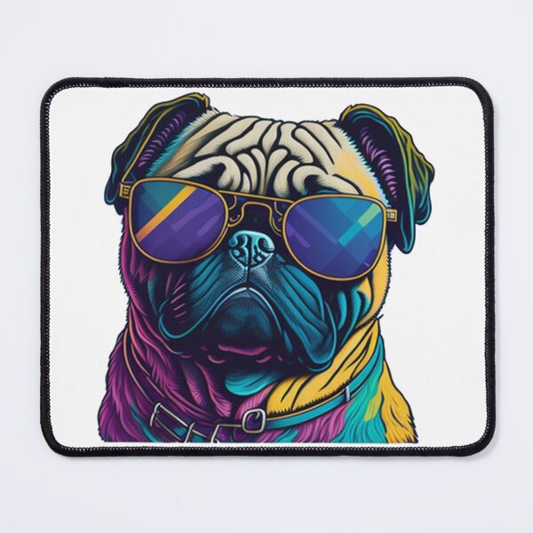 Item preview, Colorful Pug in Sunglasses - Fun and Vibrant designed and sold by LivingItFunky.