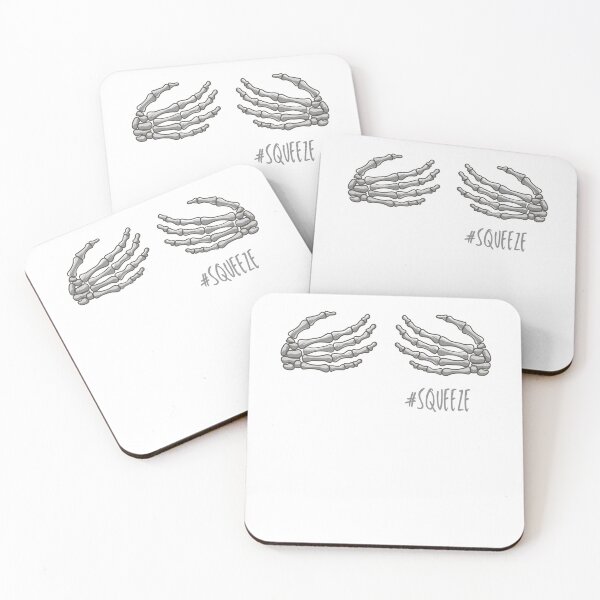 Item preview, squeeze funny illustration skeleton hands  designed and sold by DeluxBee.