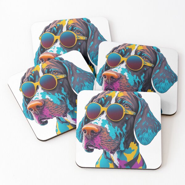 Item preview, Fun, Stylish Colorful German Shorthaired Pointer designed and sold by LivingItFunky.