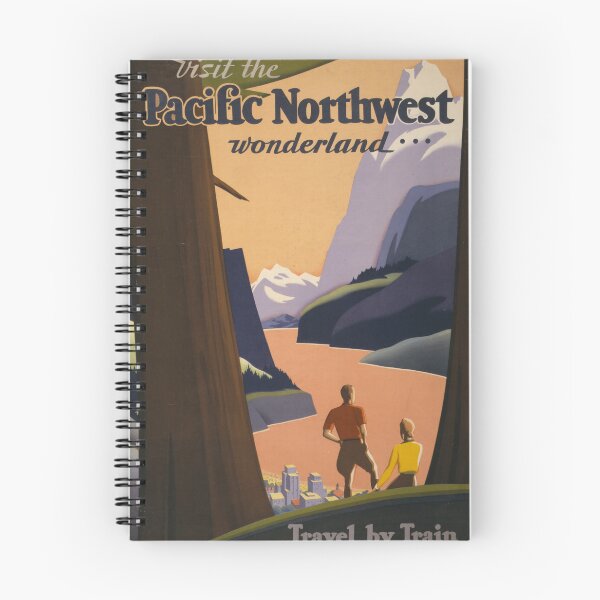 Item preview, STK502146A-Vintage travel poster promoting the Pacific Northwest. designed and sold by StocktrekImages.