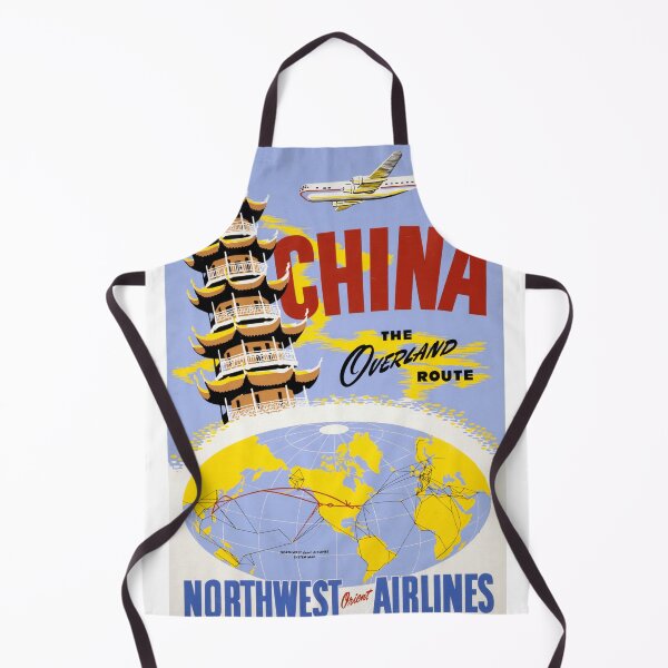 Item preview, STK502147A-Vintage travel poster for China and Northwest Orient Airlines. designed and sold by StocktrekImages.